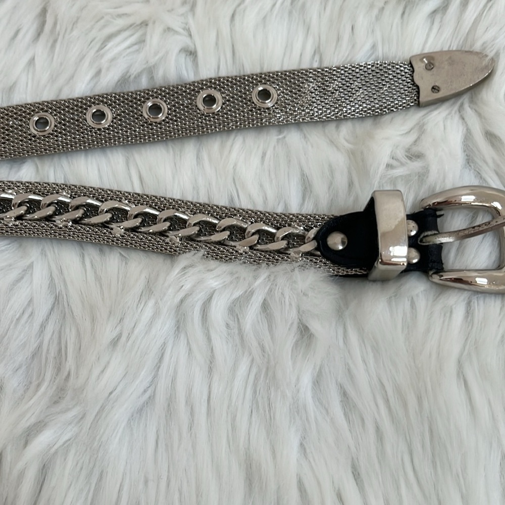 Vintage Silver Metal Belt Buckle Mesh Women Size M/L - Picture 9 of 10